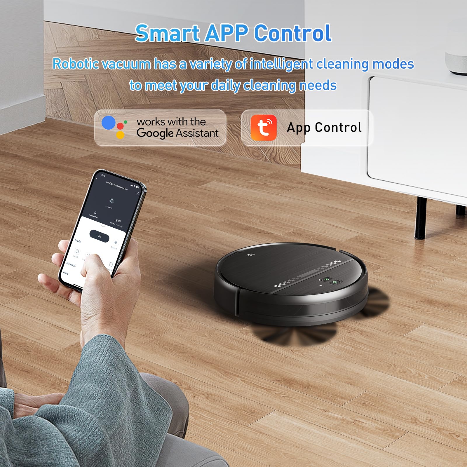 2-in-1 Robot Vacuum and Mop Combo with 2300Pa Strong Suction | Ultra-Slim 2.87'' Design | Wi-Fi/App/Alexa Voice Control | Smart 3D Obstacle Avoidance & Auto-Charging | Perfect for Hardwood Floors, Carpets & Pet Hair | Ideal for Home Cleaning, Pet Owners & Busy Families