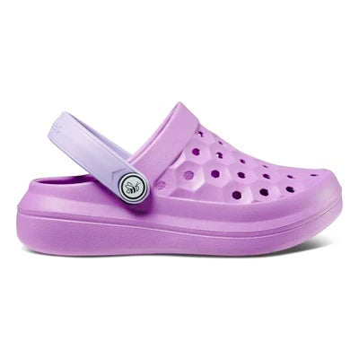 Joybees Lavender Rose & Pastel Lilac Kids' Varsity Clogs - Comfortable Slip-On Shoes for School, Play & Outdoor Activities