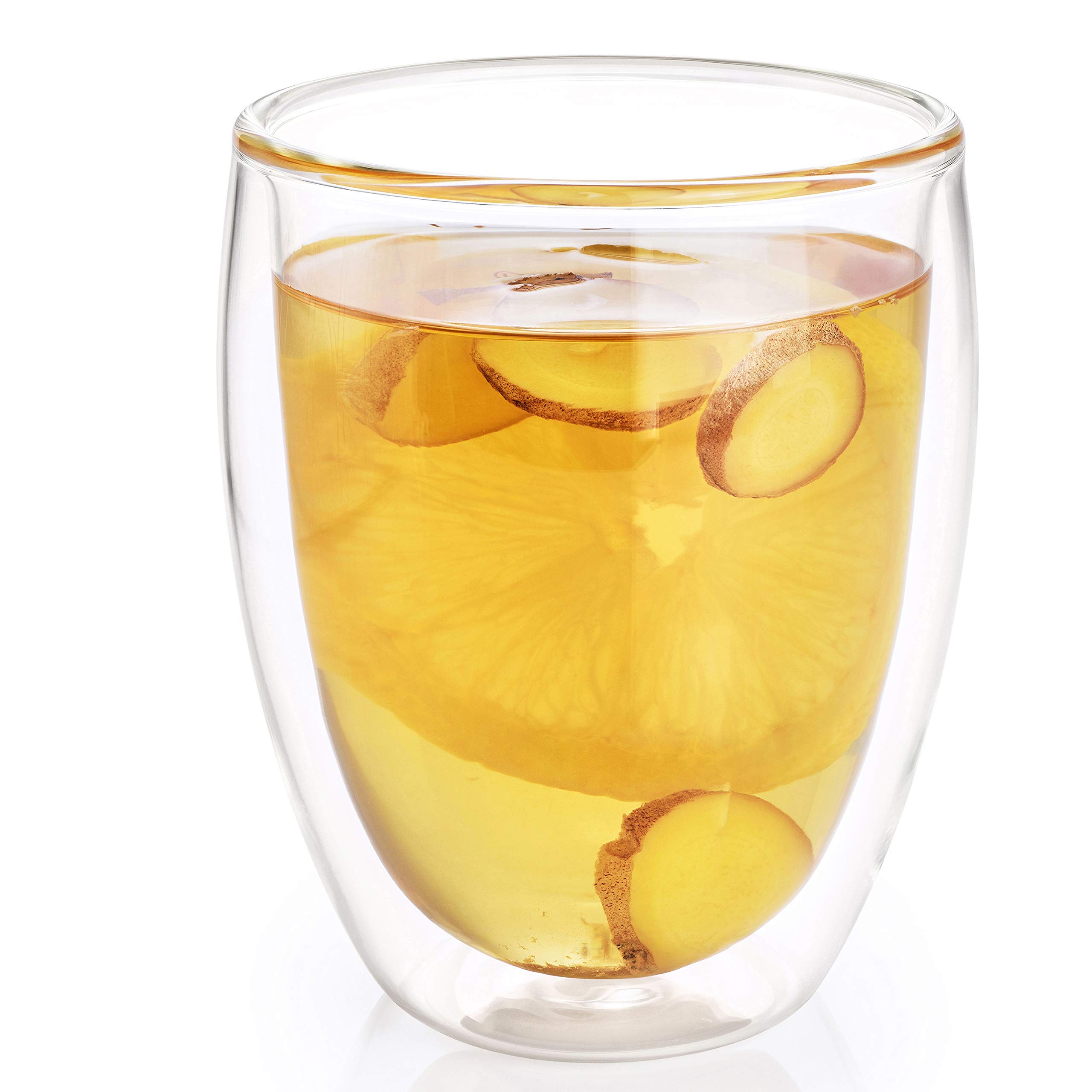 Wilmax Double-Wall Insulated Thermo Glass Set of 6 - 3.4 Oz High-Temperature Shock Resistant Cups for Hot & Cold Drinks | Dishwasher & Microwave Safe | Perfect for Coffee, Tea, Cocktails & Home/Office Use