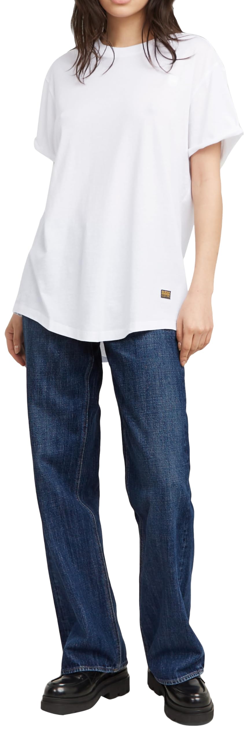 G-Star Raw Women's Lash Fem Loose Fit T-Shirt - XX-Large White Cotton Casual Tee for Everyday Wear, Street Style & Layering