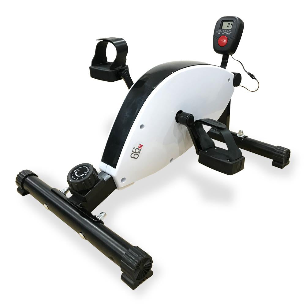 66Fit Magnetic Pedal Exerciser - Portable Under Desk Bike for Home & Office Use - Quiet Mini Exercise Bike for Legs & Arms Workout - Perfect for Seniors & Physical Therapy