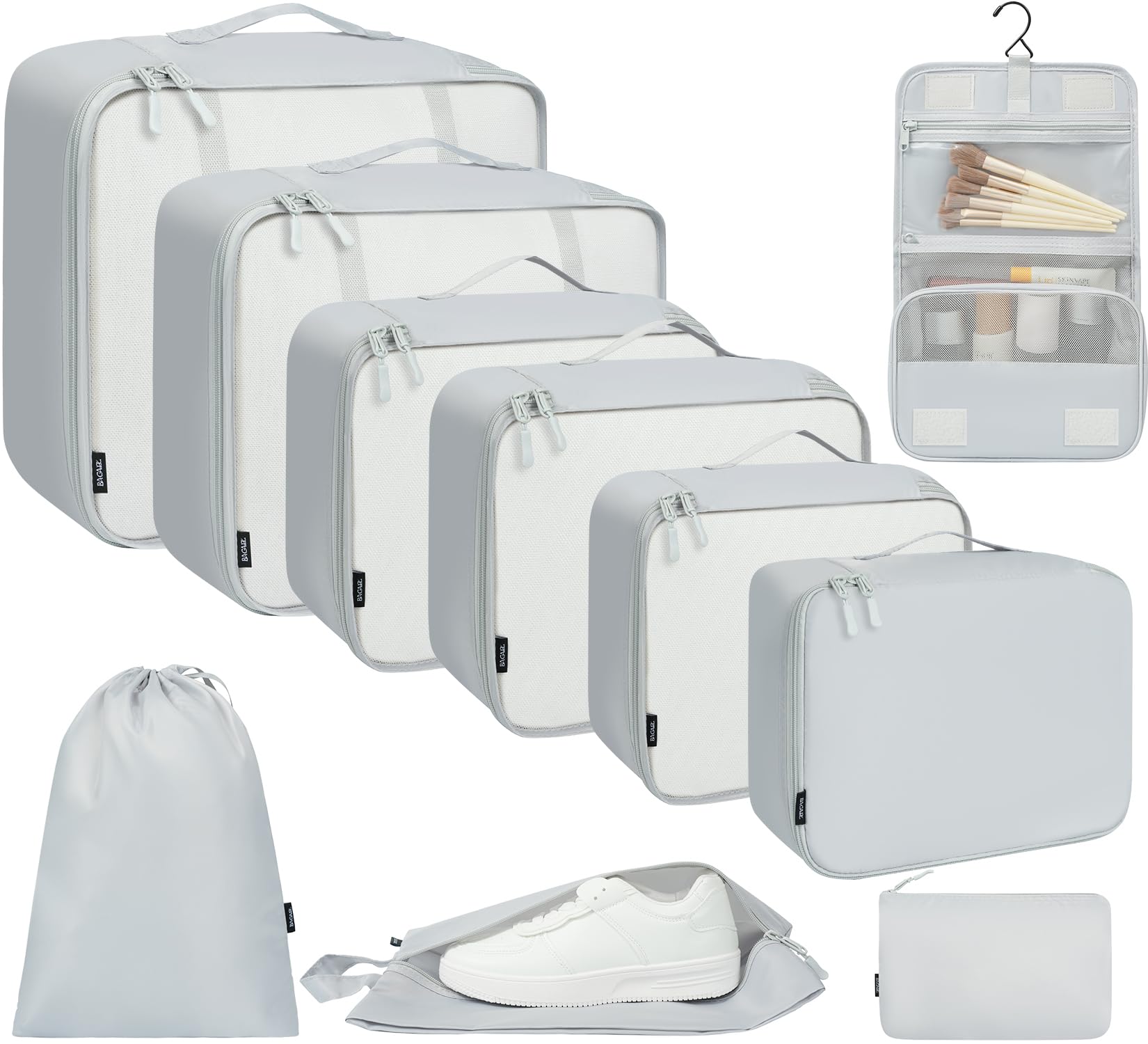 BAGAIL 8-Piece/10-Piece Travel Packing Cubes Set - Lightweight Luggage Organizers with Multiple Sizes for Suitcases, Carry-Ons & Backpacks - Perfect for Business Trips, Vacations & Weekend Getaways