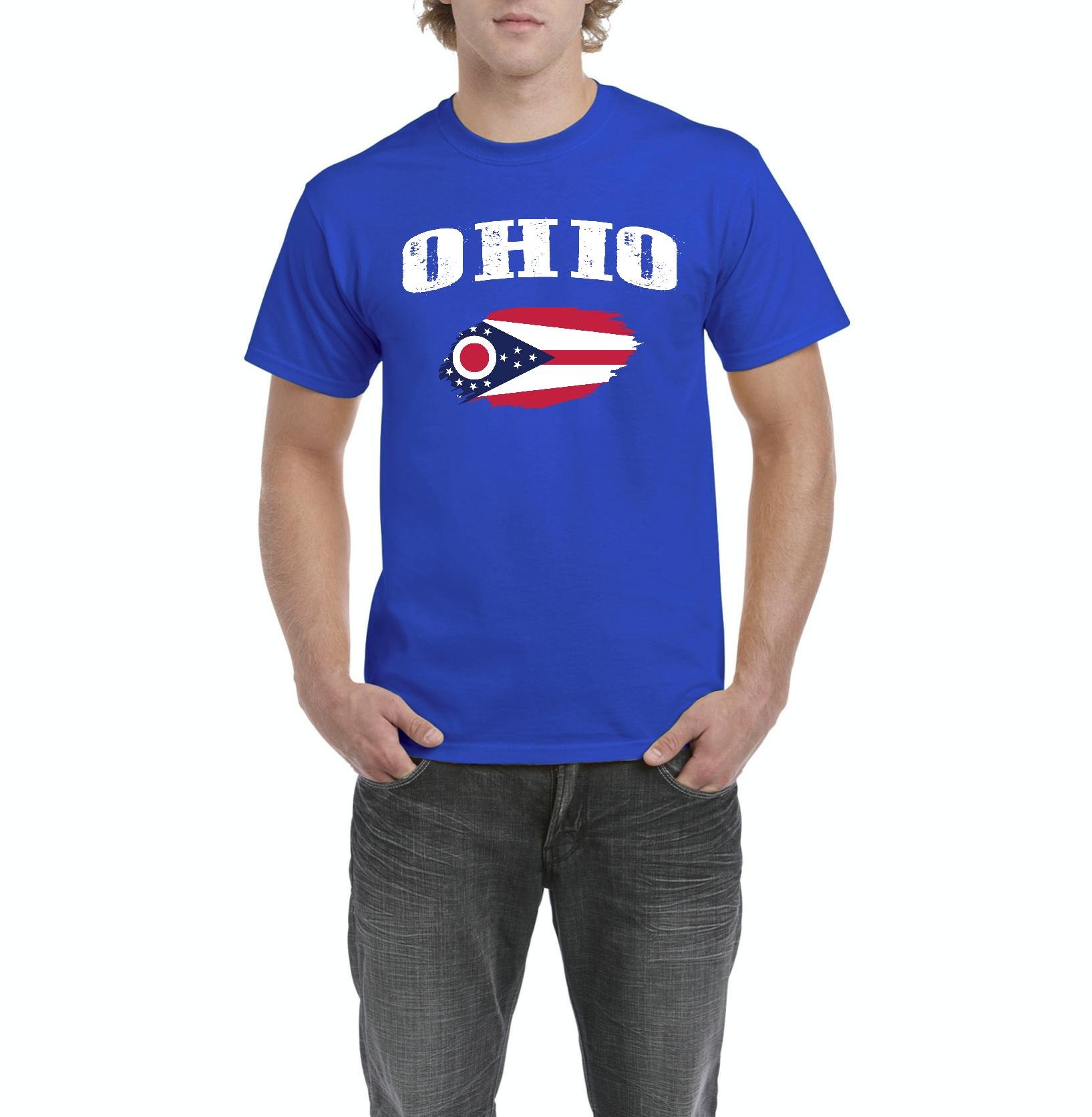 Ohio State Flag T-Shirt for Men - American Pride Graphic Tee - Casual Wear for Game Day, Outdoors & Everyday Comfort