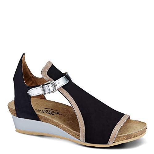 Black Velvet Nubuck/Khaki Beige Lthr/Silver Mirror Lthr