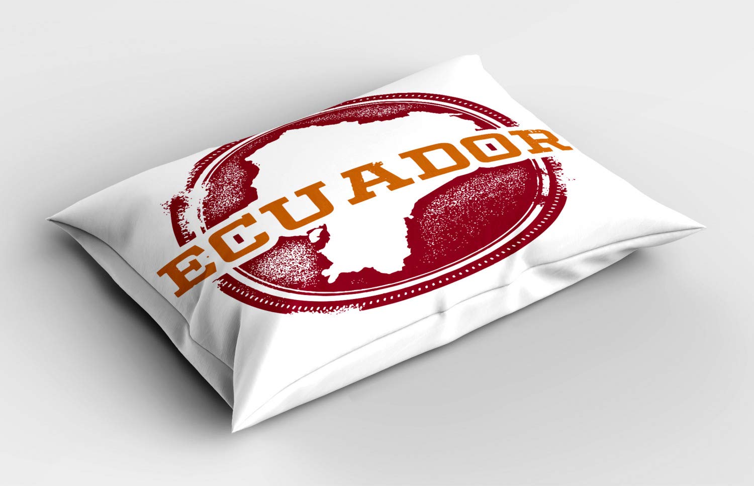 Ambesonne Ecuador Pillow Sham - Grungy Travel Stamp Political Map of South America Print - Decorative Standard Queen Size Printed Pillowcase 30