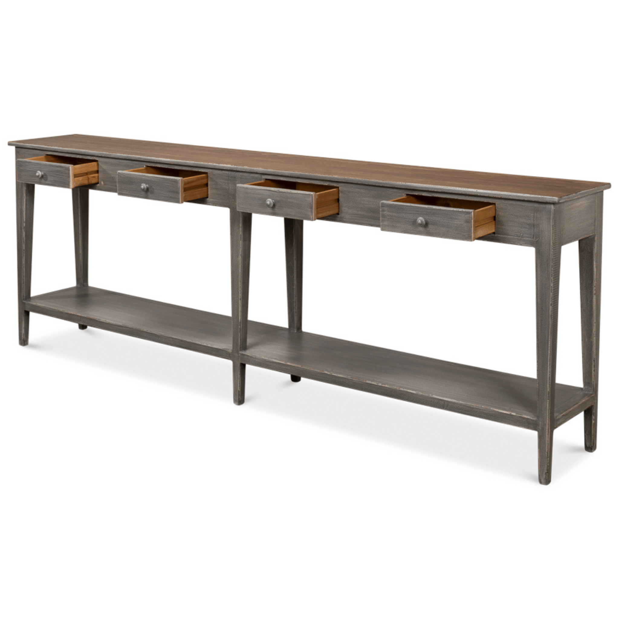 Modern Somerset Island Console Table - Elegant Entryway Sofa Table for Hallway, Living Room & Bedroom - Sturdy Wooden Hall Table with Storage Shelf - Perfect for Home Decor & Small Space Organization