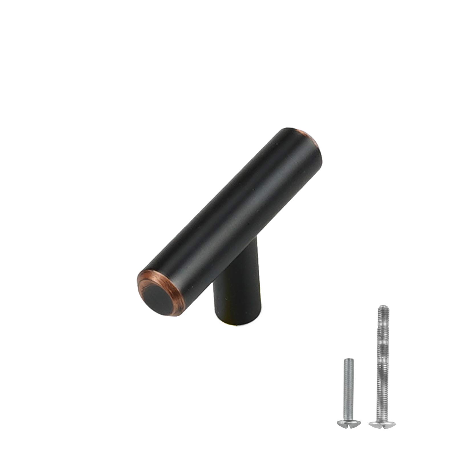 Modern Bronze T-Bar Handles - 10 Pack for Kitchen Cabinets & Dressers - Durable Hardware