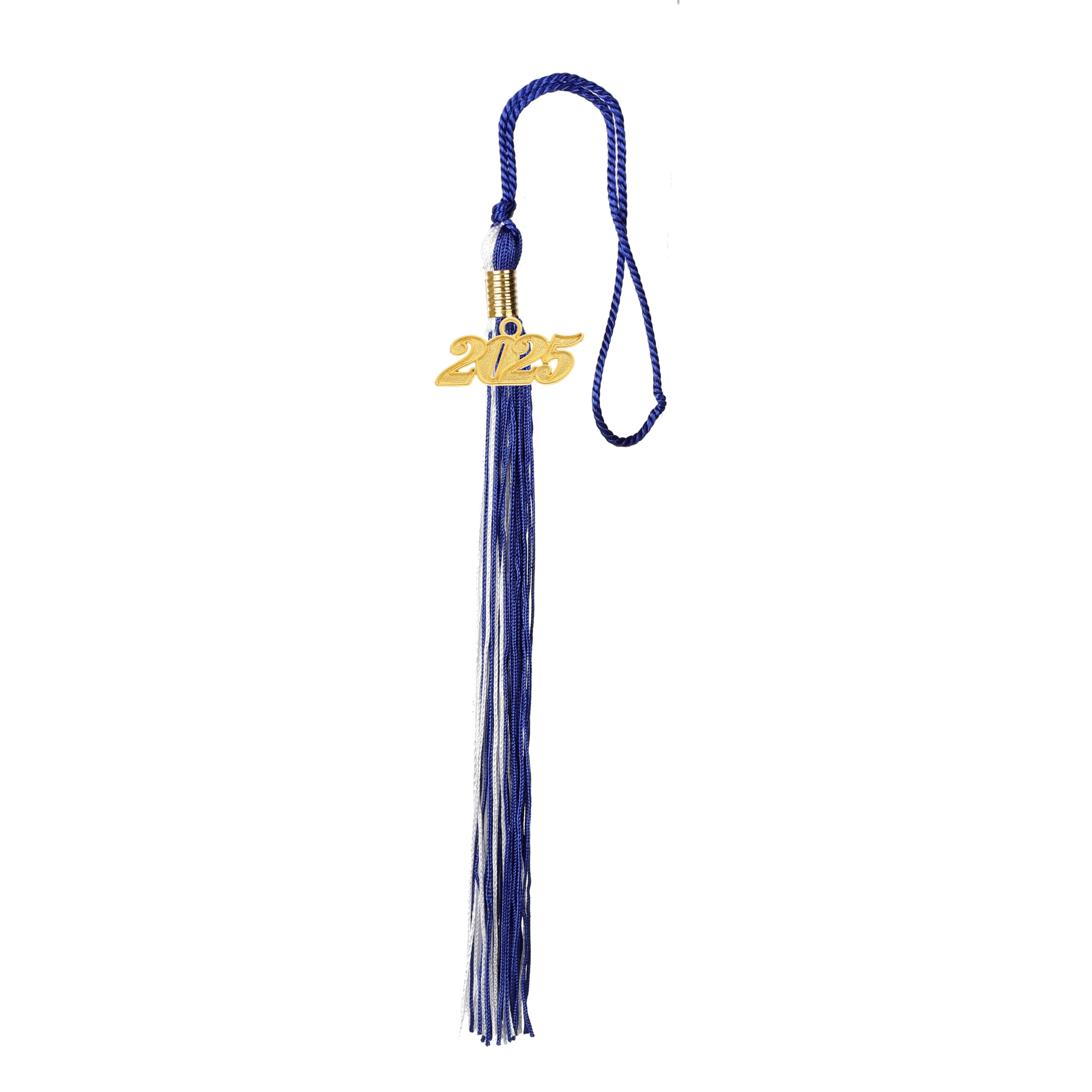 Newrara 9-inch Graduation Tassel with 2023 Year Charm - Royal Blue & White for High School & College Graduation Ceremony, Cap Decoration, Photo Props & Party Decorations