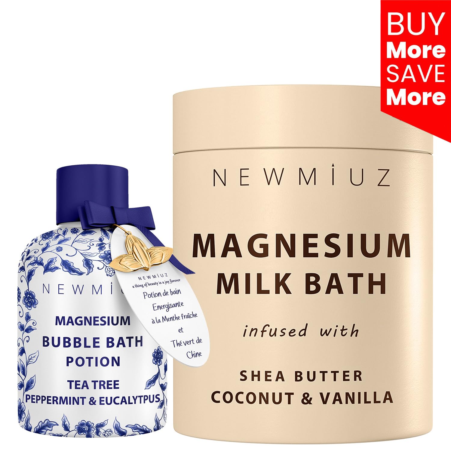 Premium Magnesium Bath Set - Pack of 2 for Relaxation & Muscle Recovery | Spa & Home Wellness Gift