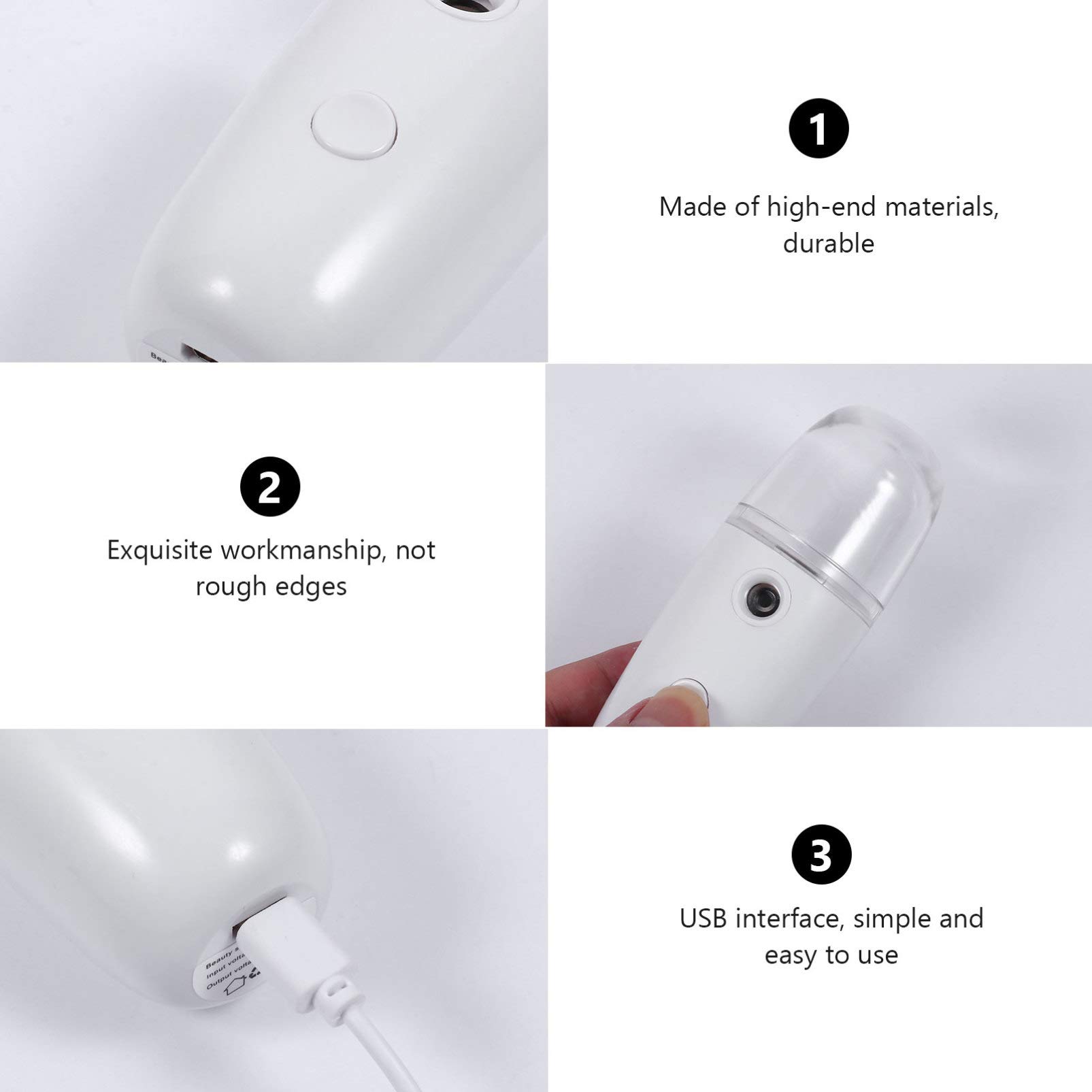 Beaupretty 2-Pack Hydrating Facial Mister Spray Bottle & Mini Steamer - Portable Handheld Face Mist Sprayer for Eyelash Cleaning, Skin Hydration | Travel-Friendly Plastic Sprayer for Home, Spa & On-The-Go Use