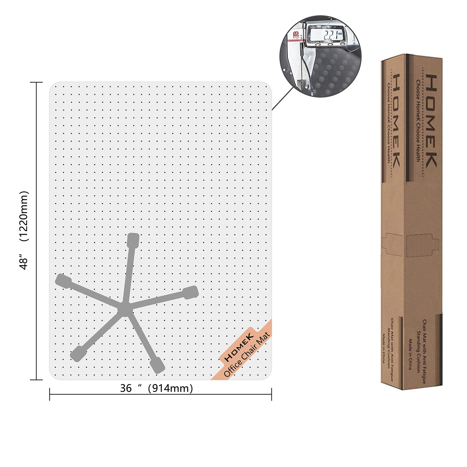 48” x 36” Clear Office Chair Mat for Carpet - Heavy Duty Floor Protector for Low Pile Carpets | Perfect for Home Office, Gaming & Workspace