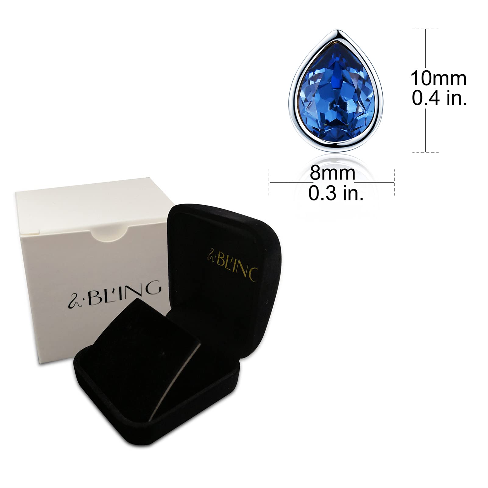 Platinum Teardrop Stud Earrings with Austrian Crystals for Women - Elegant Party Jewelry