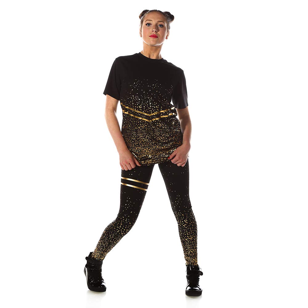 Women's Activewear Foil Printed Speckle Leggings - High Waisted Yoga Pants for Running, Gym & Workout - Trendy Fitness Leggings for Women & Girls