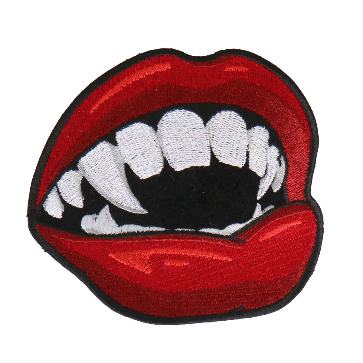 Vampire Fangs Iron-On Embroidered Patch - Halloween Costume Accessory for Jackets, Hats & Bags