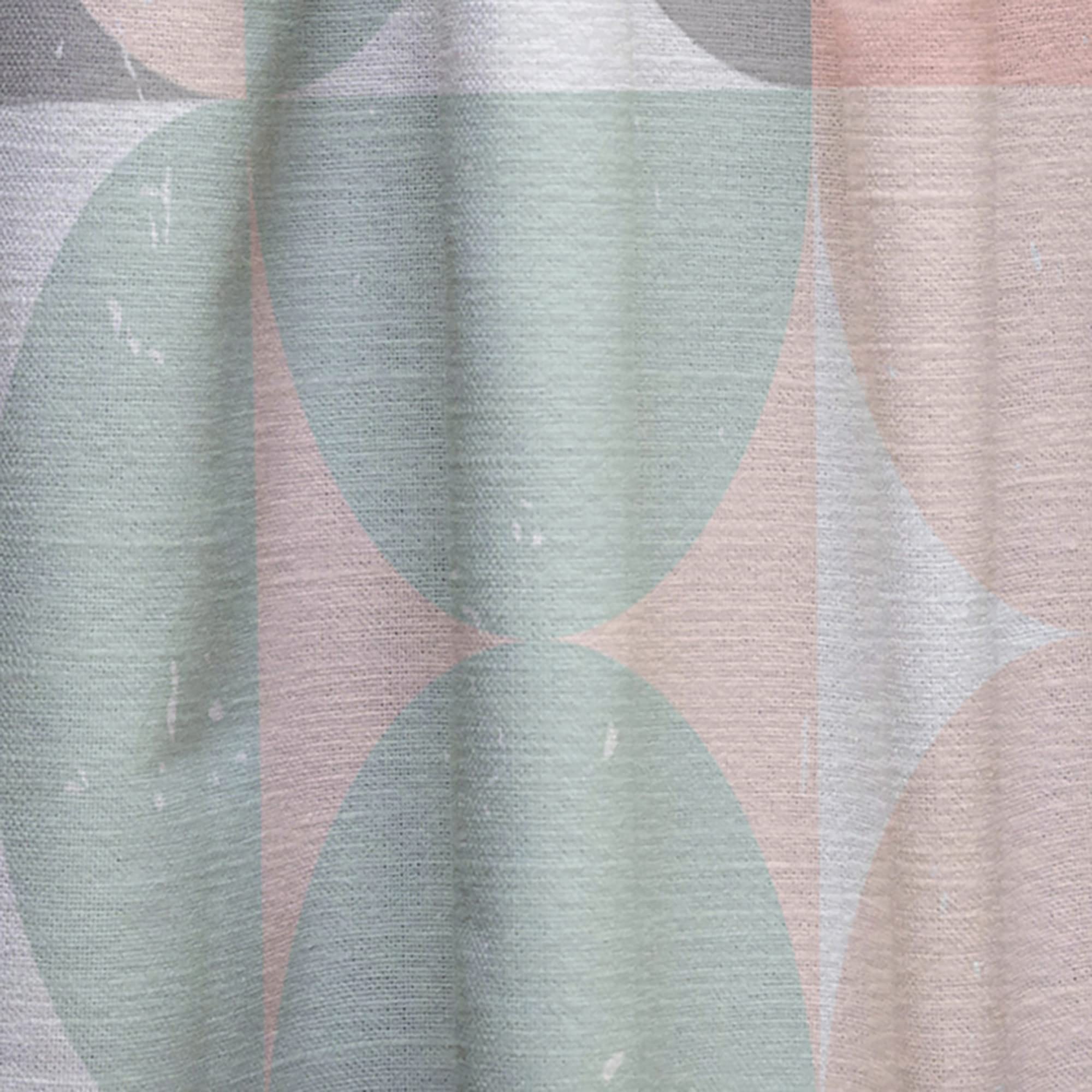 DesignQ Retro Pastel Circular Pattern II Thermal Insulated Curtains - 52x120 Inch Single Panel for Bedroom & Living Room - Elegant Window Drapes for Cozy Home Decor
