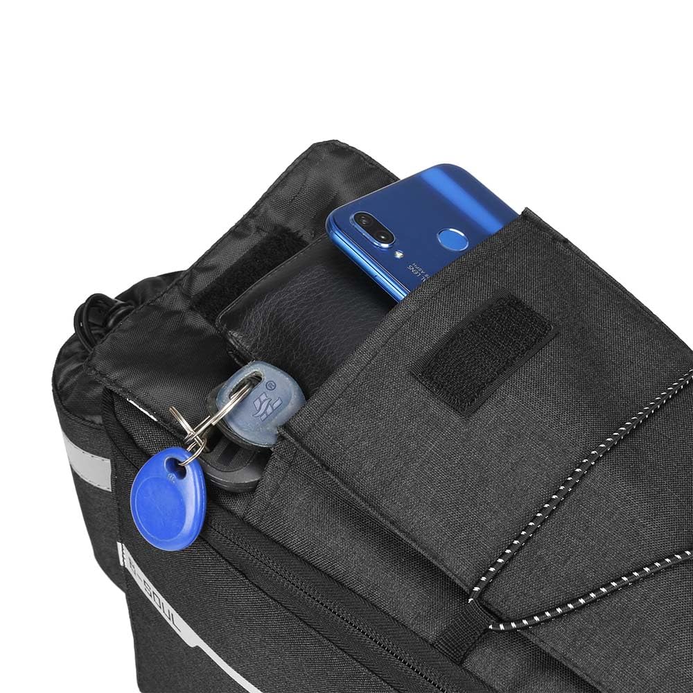 Waterproof Bike Rack Bag - Adjustable Bicycle Saddle Pannier Trunk Carrier for Commuter, E-Bike & Cycling Accessories - Perfect for Outdoor Travel, Grocery Shopping & Daily Commute (Black)