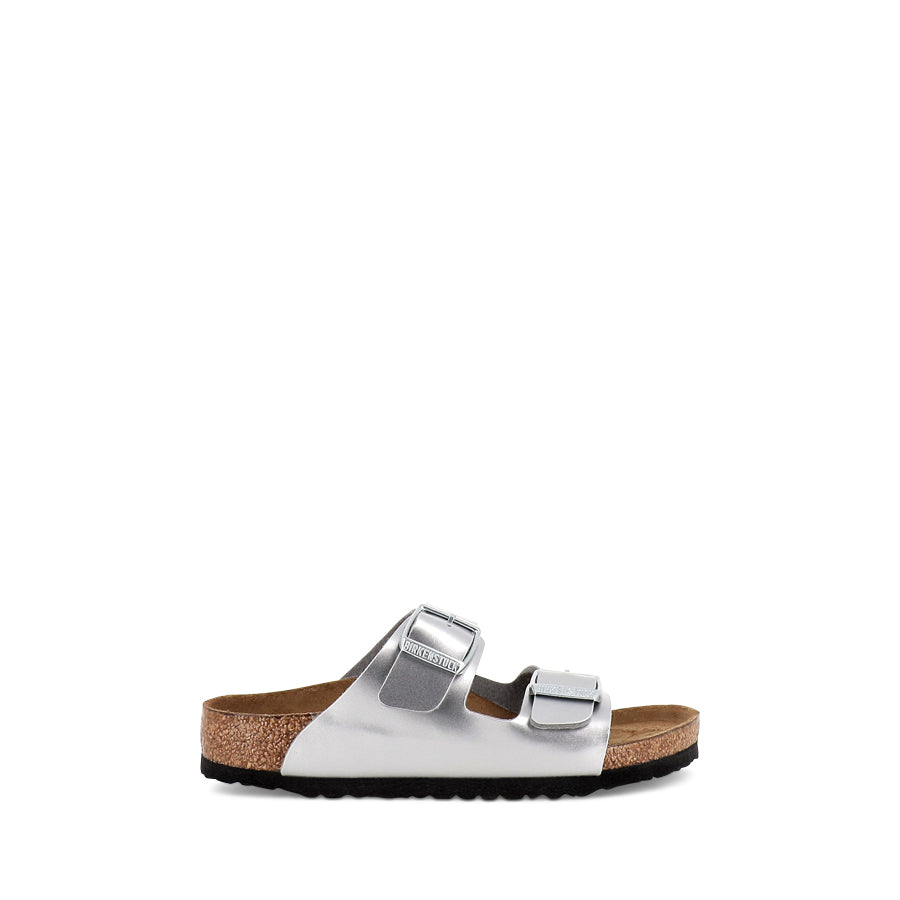 ARIZONA KIDS NARROW METALLIC SILVER Sandals - Comfortable & Stylish Narrow Fit Shoes for Girls | Perfect for School, Playdates & Summer Outings