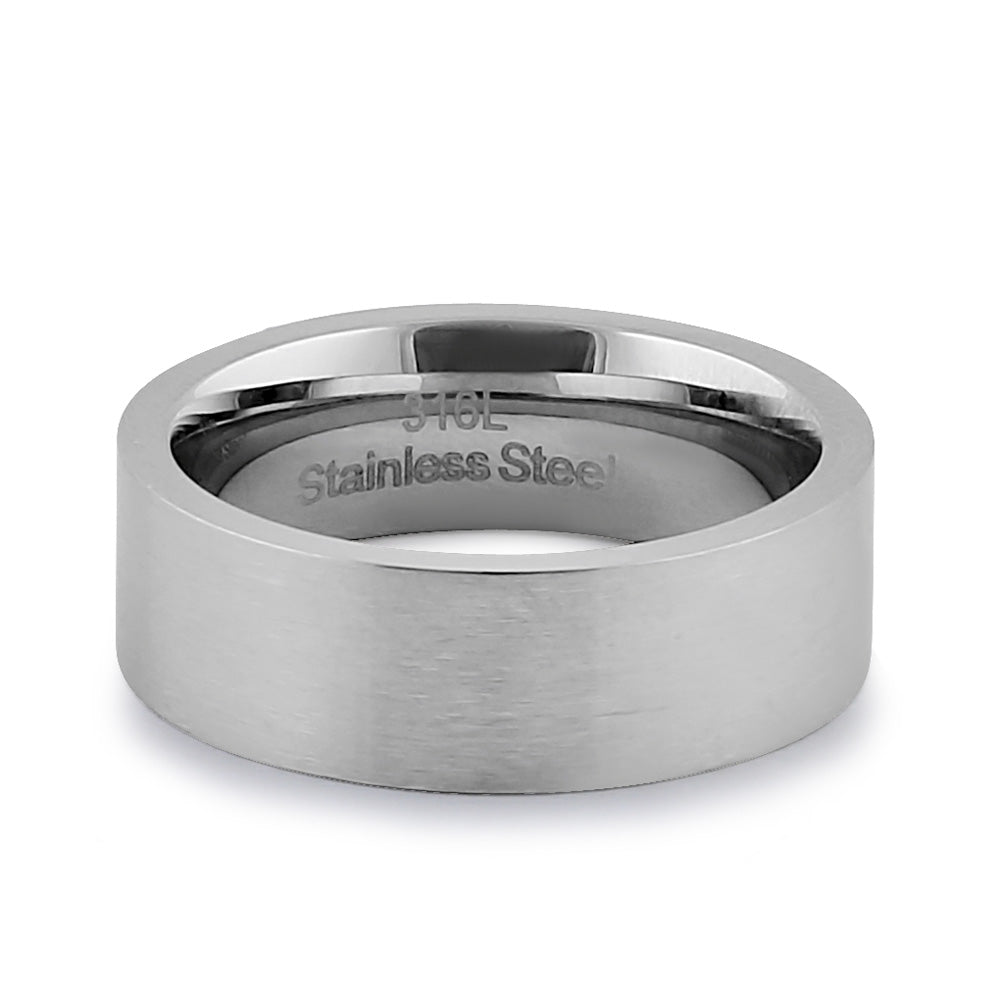 7mm Brushed Stainless Steel Men's Wedding Band Ring - Durable, Hypoallergenic & Comfort Fit for Everyday Wear & Special Occasions