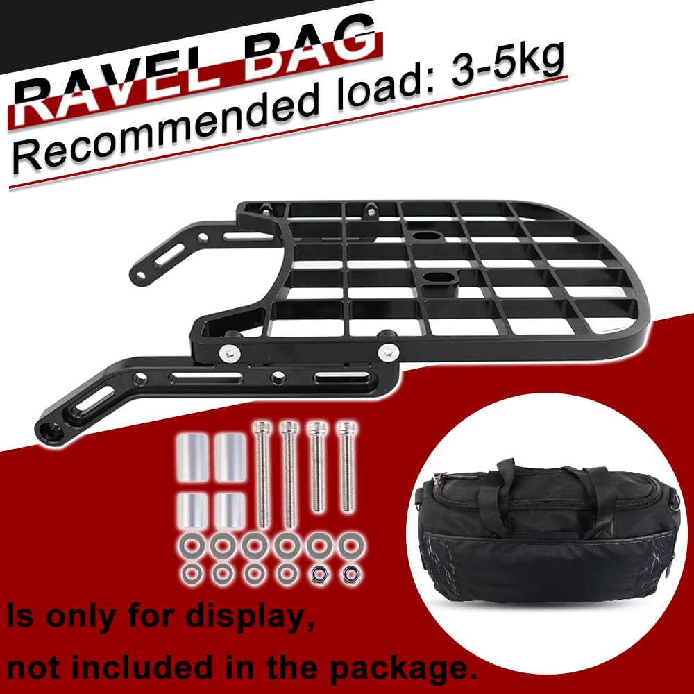 Xitomer Universal Black Motorcycle Luggage Rack - Fits DRZ400 S/SM/E Models (2000-2024) | Heavy Duty Cargo Carrier & Rear Top Rack for Adventure Touring & Daily Commuting