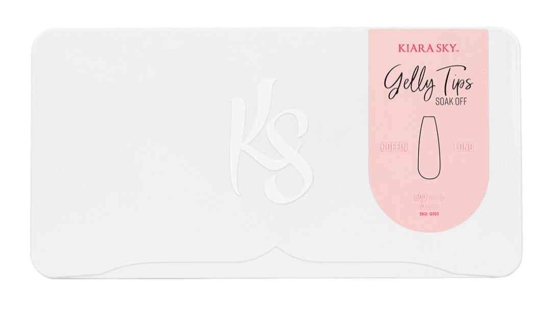 KIARASKY 500pcs Gelly Tip Case Coffin Long - Professional Nail Art Tips for Gel Extensions & Manicures | Perfect for Salon, Home DIY & Nail Enthusiasts