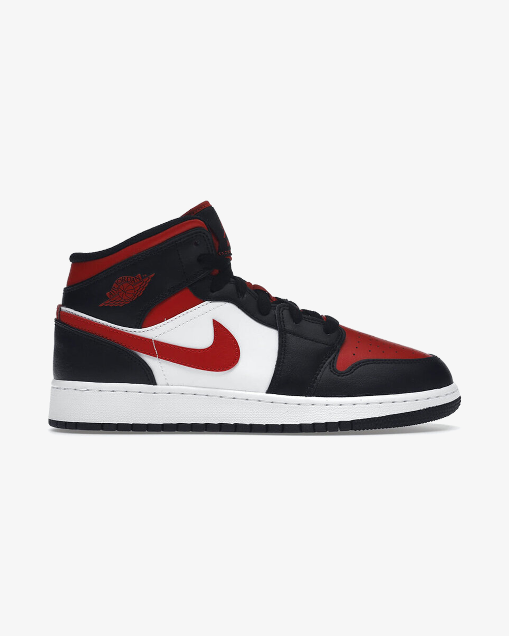 Nike Air Jordan 1 Mid Bred Toe 2022 GS - Retro Basketball Shoes for Men & Women - Perfect for Streetwear, Sneaker Collection & Casual Outfits