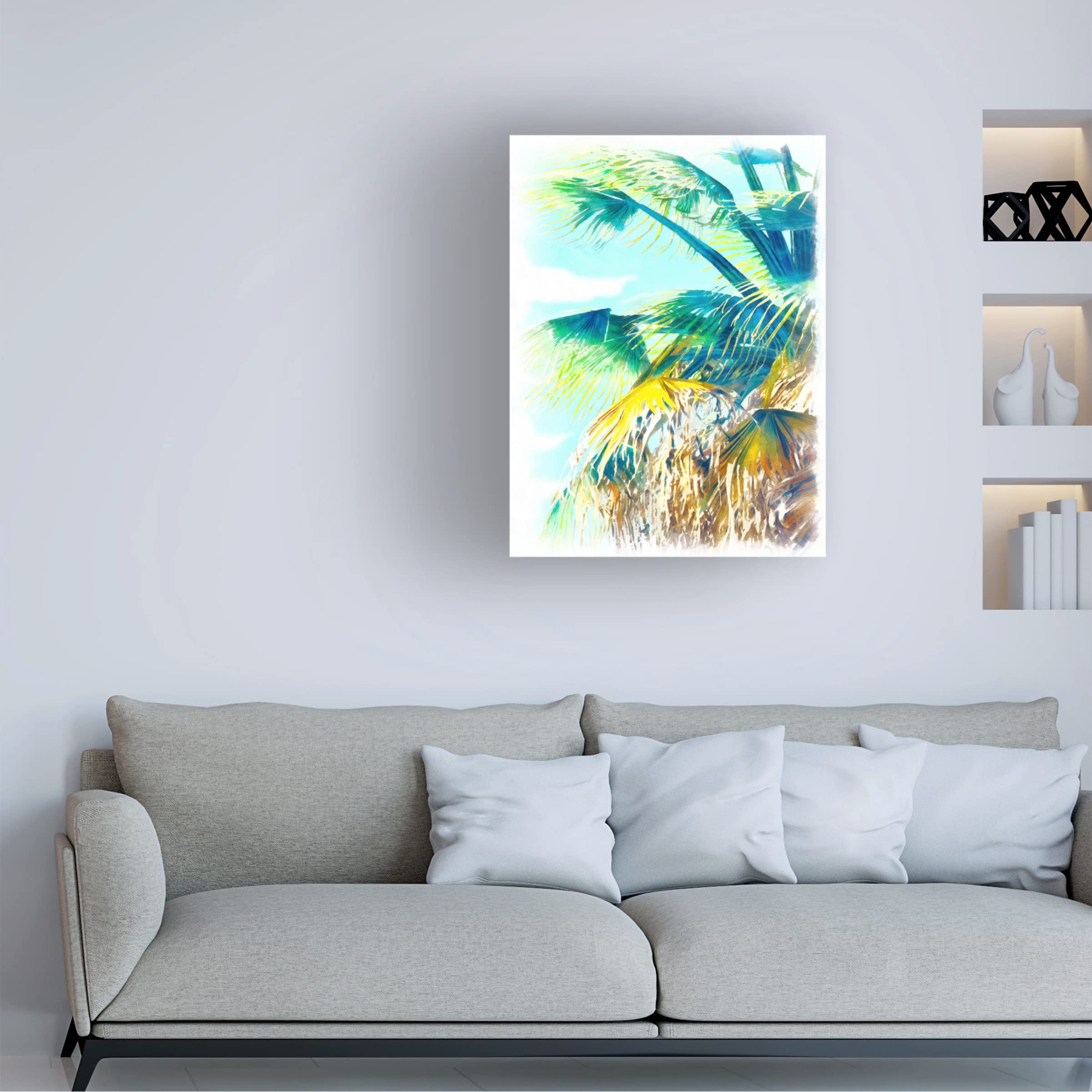 Trademark Fine Art 'Tropical Glow II' Canvas Wall Art by Alonzo Saunders - Vibrant Beach Decor for Living Room & Bedroom