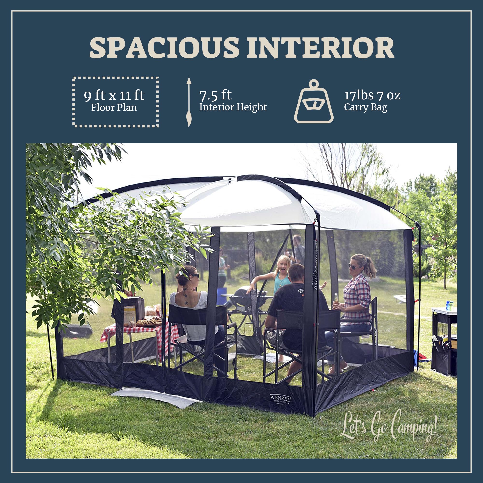 Magnetic Screen House for Camping, Travel & Outdoor Activities - Portable Mesh Shelter for Picnics, Tailgating, Backyard & Patio Use - Bug-Free Relaxation & Entertainment Space