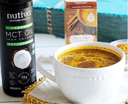 Nutiva Organic MCT Oil, 1 Gallon - Unflavored, Non-GMO, Keto & Paleo Friendly - Made from Organic Coconuts - 14g C8 & C10 per Serving - Perfect for Coffee, Smoothies & Ketogenic Diet Supplement