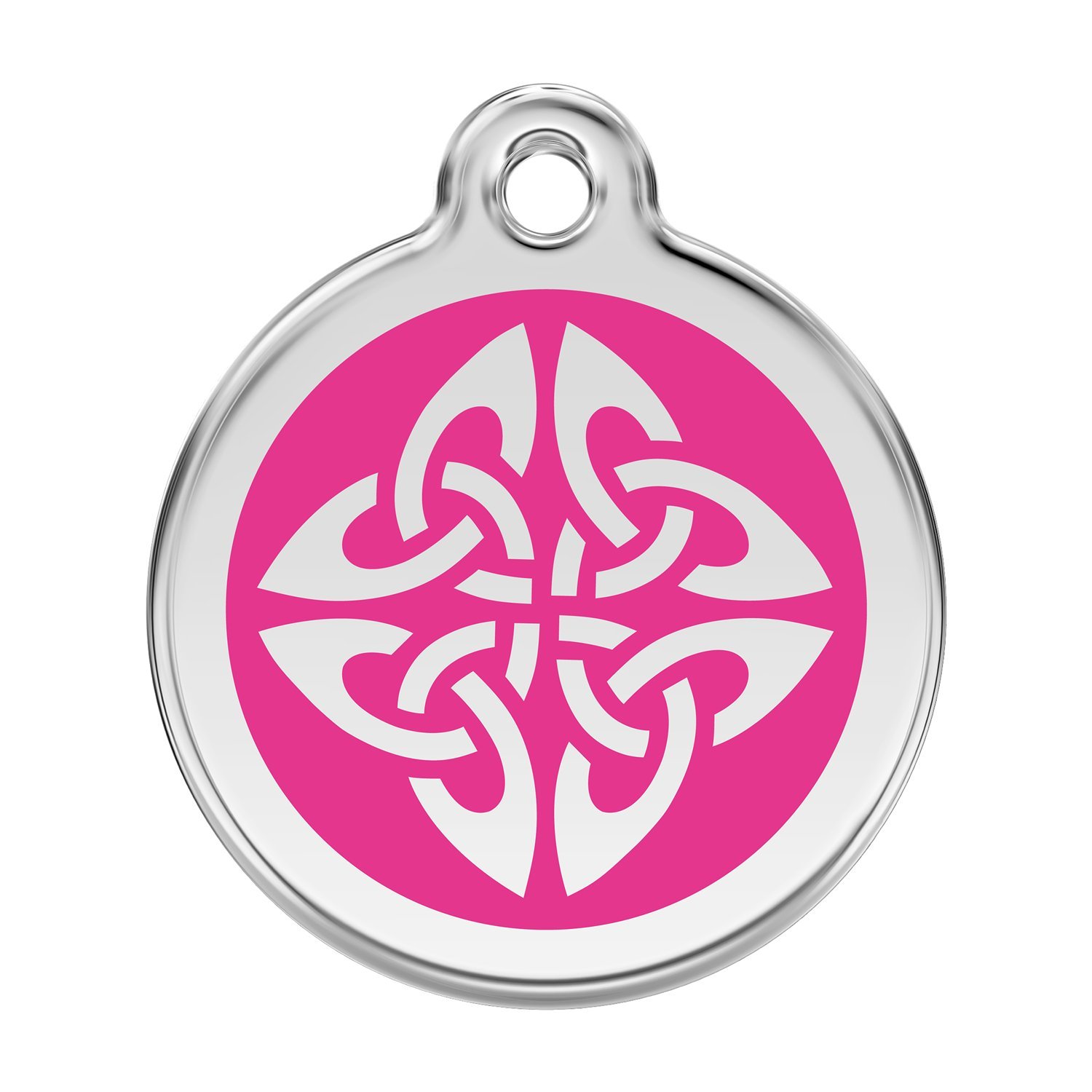 Custom Engraved Stainless Steel & Enamel Dog Tag with Tribal Arrow Design - Personalized Pet ID Tag for Dogs & Cats (Hot Pink, Small) - Perfect for Pet Collars, Gifts & Memorial Keepsakes