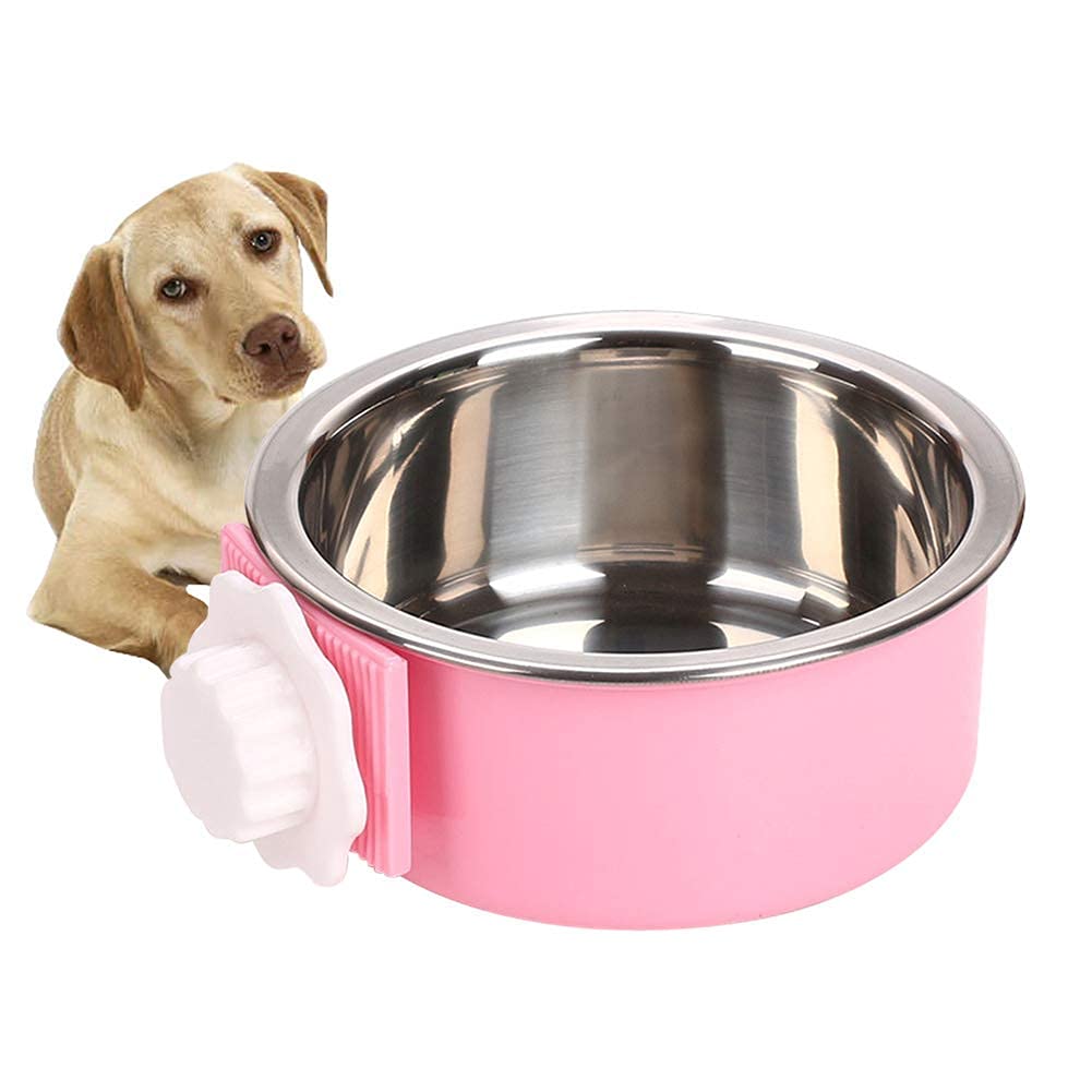 Stainless Steel Removable Hanging Cat & Dog Bowl with Bolt Holder - Durable Pet Food and Water Dish for Crate, Cage, or Travel - Perfect for Puppies, Kittens, and Small Pets at Home or On-the-Go