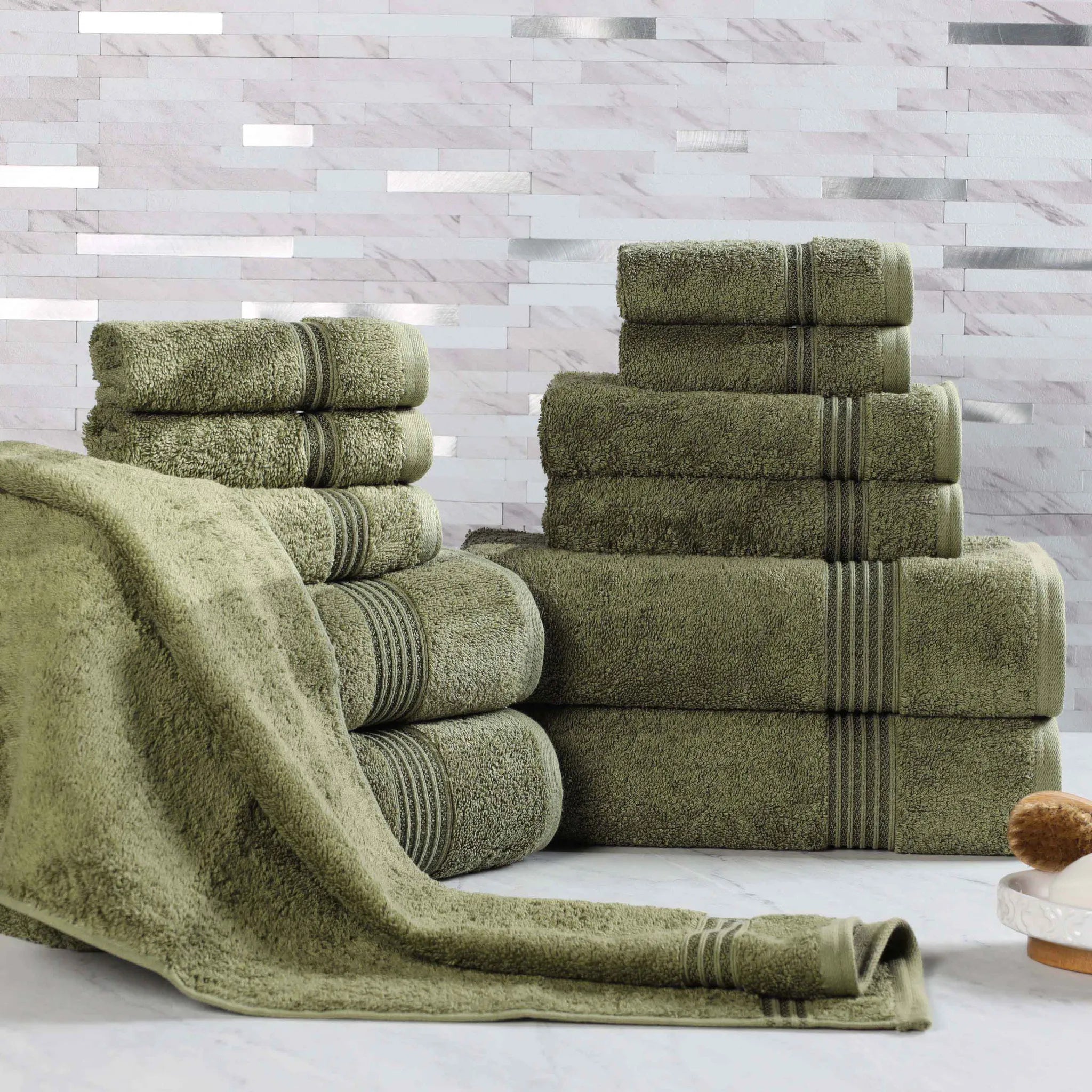 Premium 12-Piece Egyptian Cotton Towel Set - Ultra Soft, Highly Absorbent Bath & Beach Towels for Luxury Spa, Hotel, and Home Use