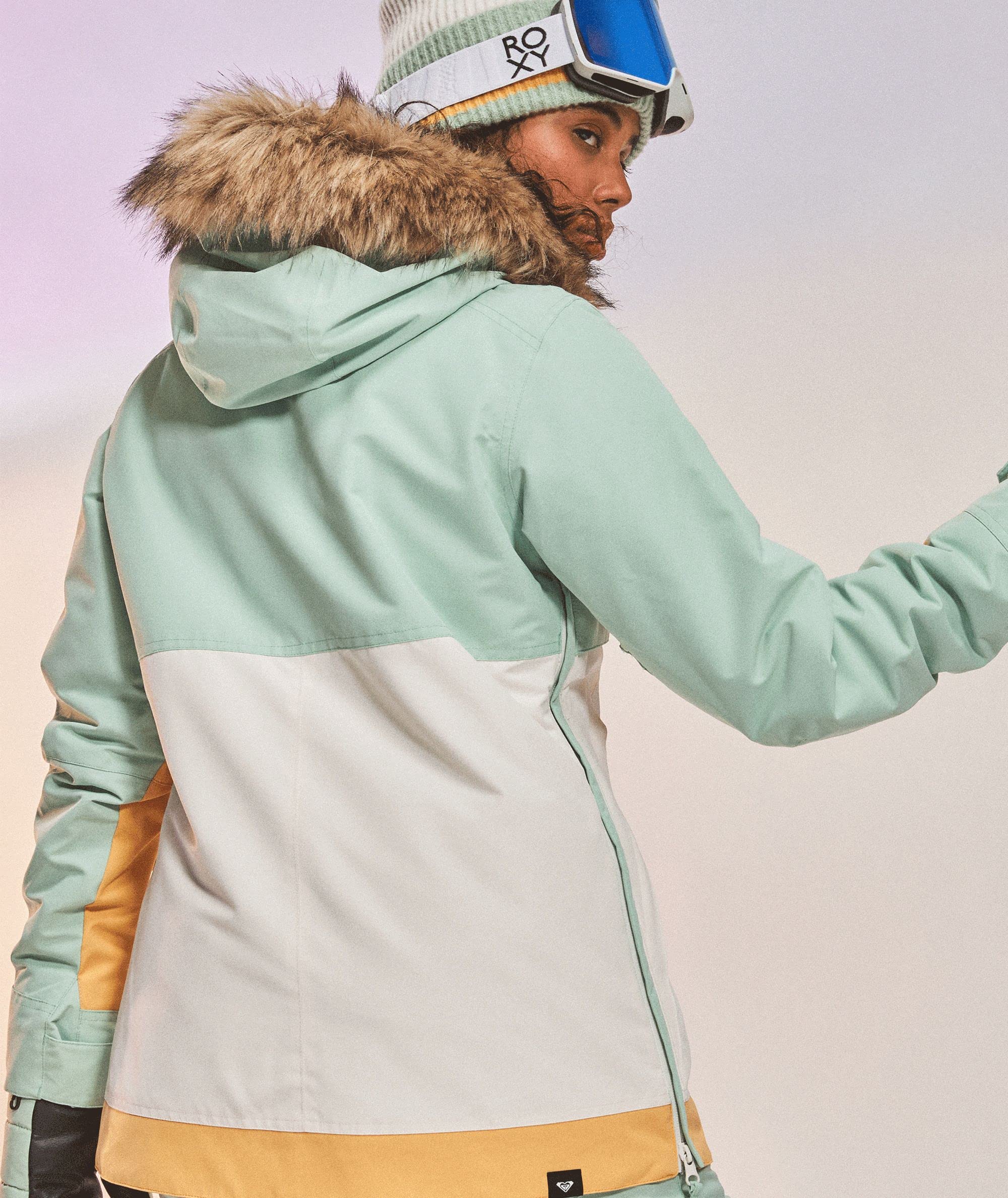 Roxy Shelter Women's Waterproof Winter Jacket - Lightweight Windproof Hooded Coat for Hiking, Skiing & Outdoor Activities