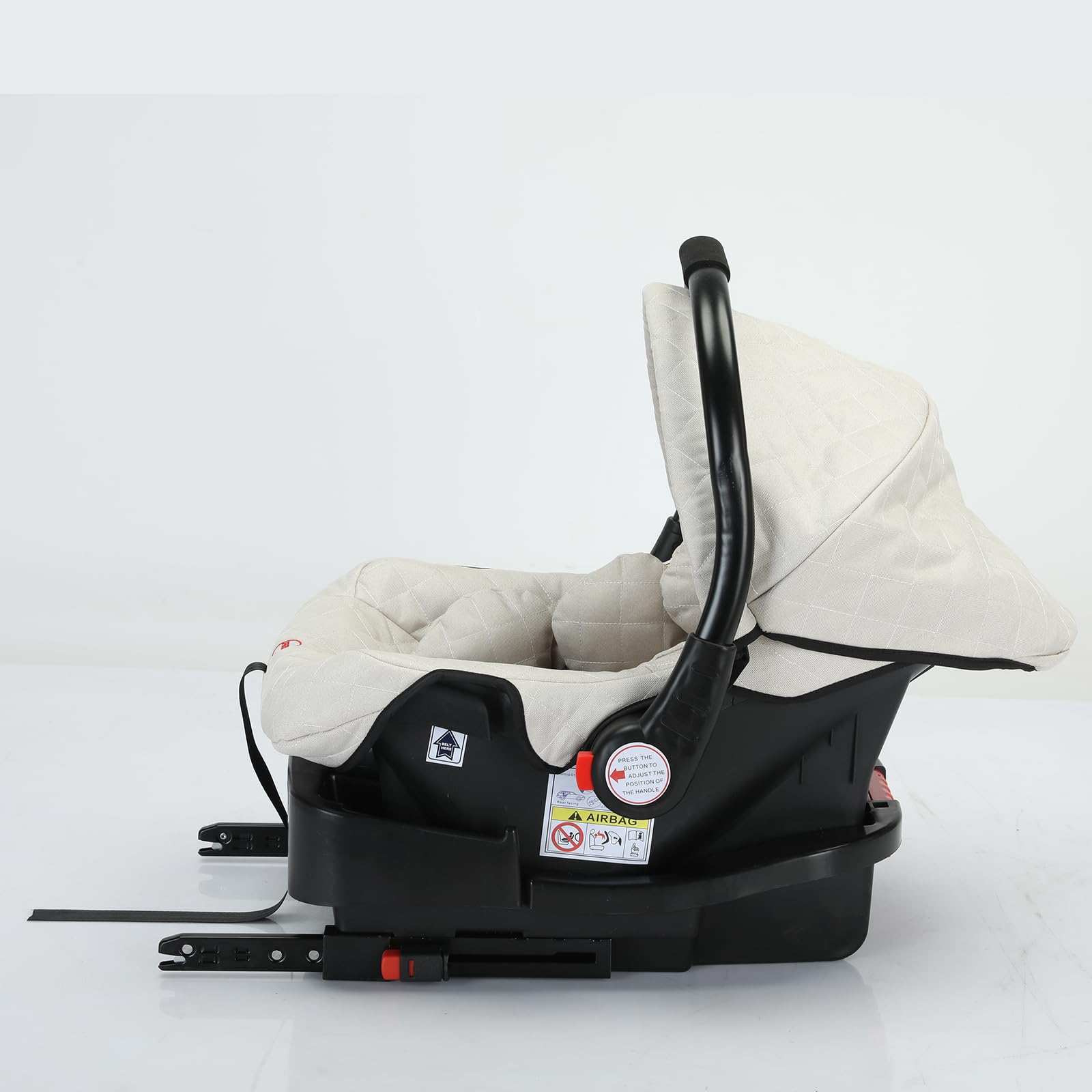 3 in 1 Convertible Baby Travel System - Reversible Stroller, Portable Pushchair & Foldable Pram for Newborn to Toddler | Luxury High Landscape Buggy with Base (UDV9-WHITE) - Perfect for Shopping, Travel & Daily Walks