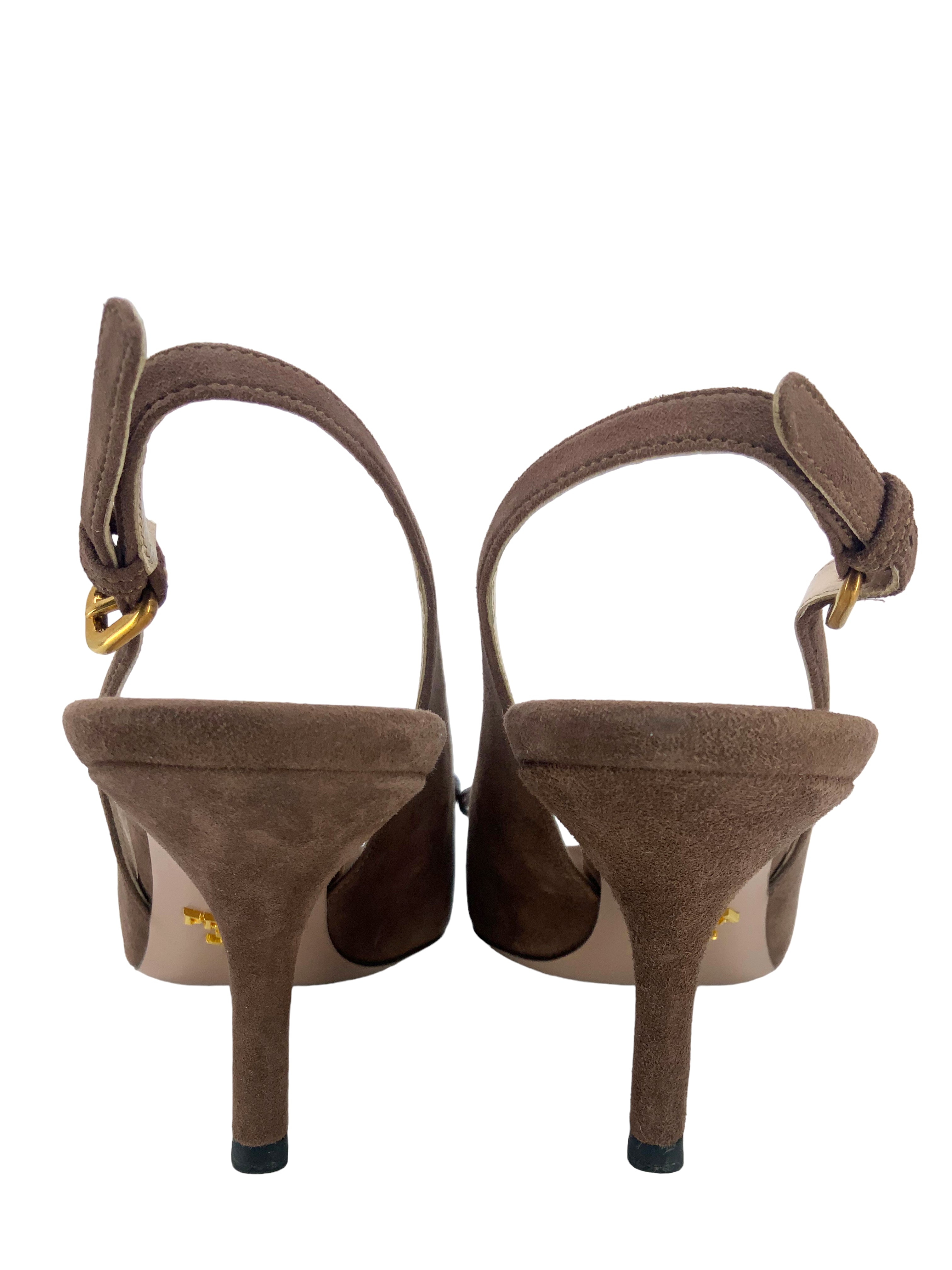 Prada Suede Peep Toe Bow Sandals Women's Size 7.5 | Elegant Summer Wedding & Party Shoes for Women