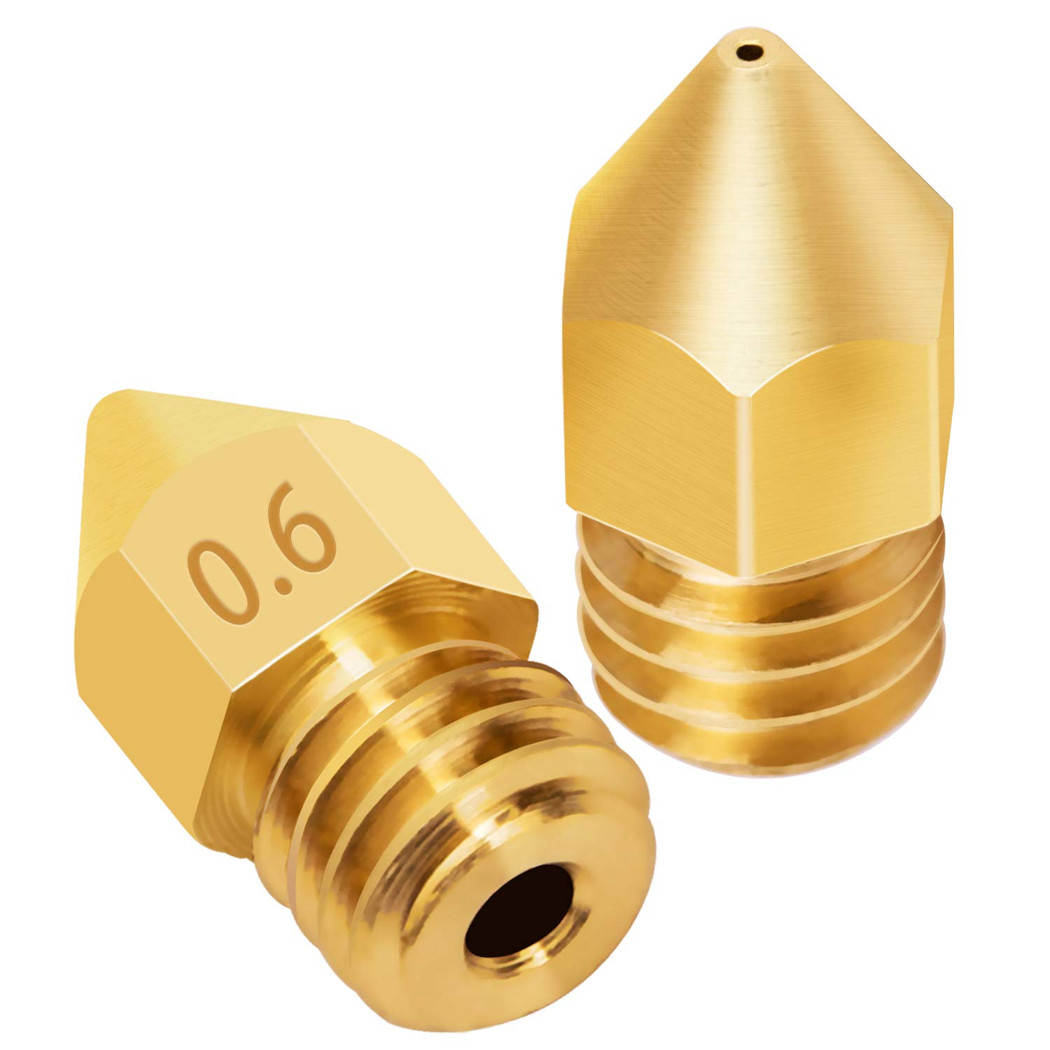 LUTER 15-Pack 0.6mm MK8 3D Printer Nozzles with 5-Pack 0.5mm Stainless Steel Cleaning Needles - Compatible with Creality CR-10, Ender 3, Makerbot - Perfect for Nozzle Maintenance & Clog Removal in 3D Printing Projects