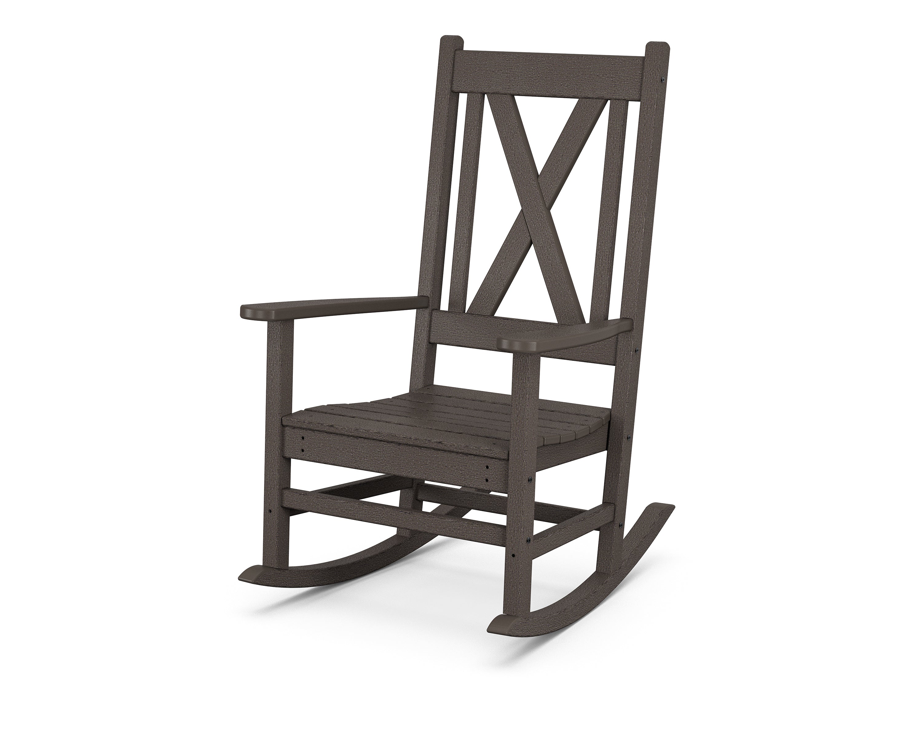 POLYWOOD Braxton All-Weather Porch Rocking Chair - Durable Outdoor Furniture for Patio, Deck & Garden Relaxation