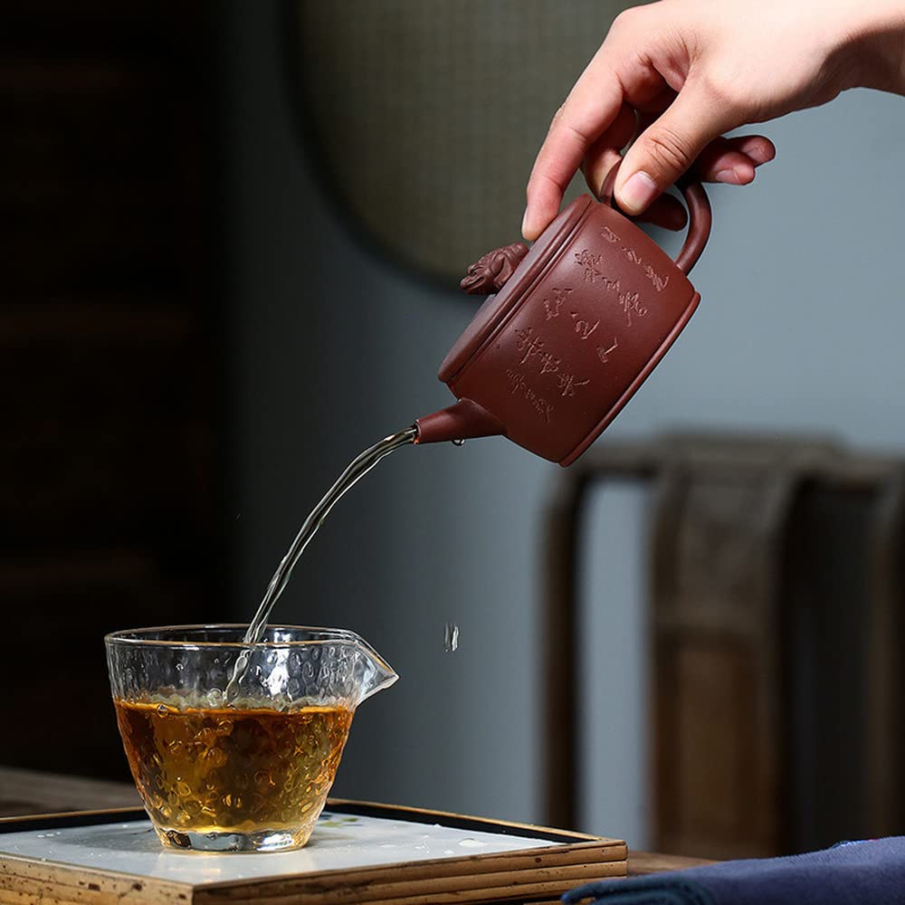 210ml Yixing Purple Clay Teapot - Traditional Handcrafted Toad Design Kungfu Tea Set for Gongfu Tea Ceremony | Perfect for Chinese Tea Brewing, Home Decor & Gift Giving
