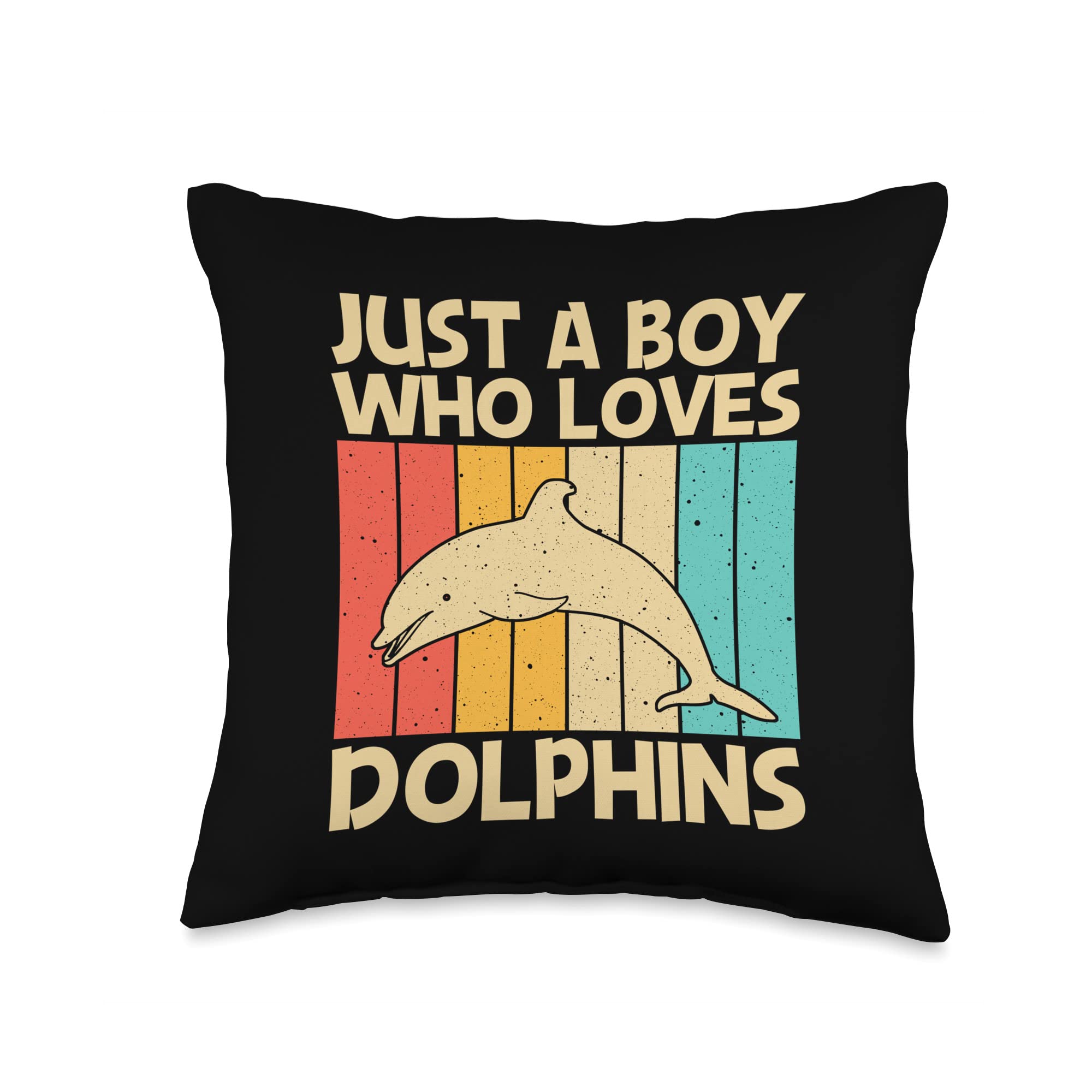 Dolphin Lover Throw Pillow - 16x16 Inch Multicolor Ocean Animal Design for Boys & Kids | Perfect for Bedroom Decor, Nursery, or Gift for Dolphin Enthusiasts