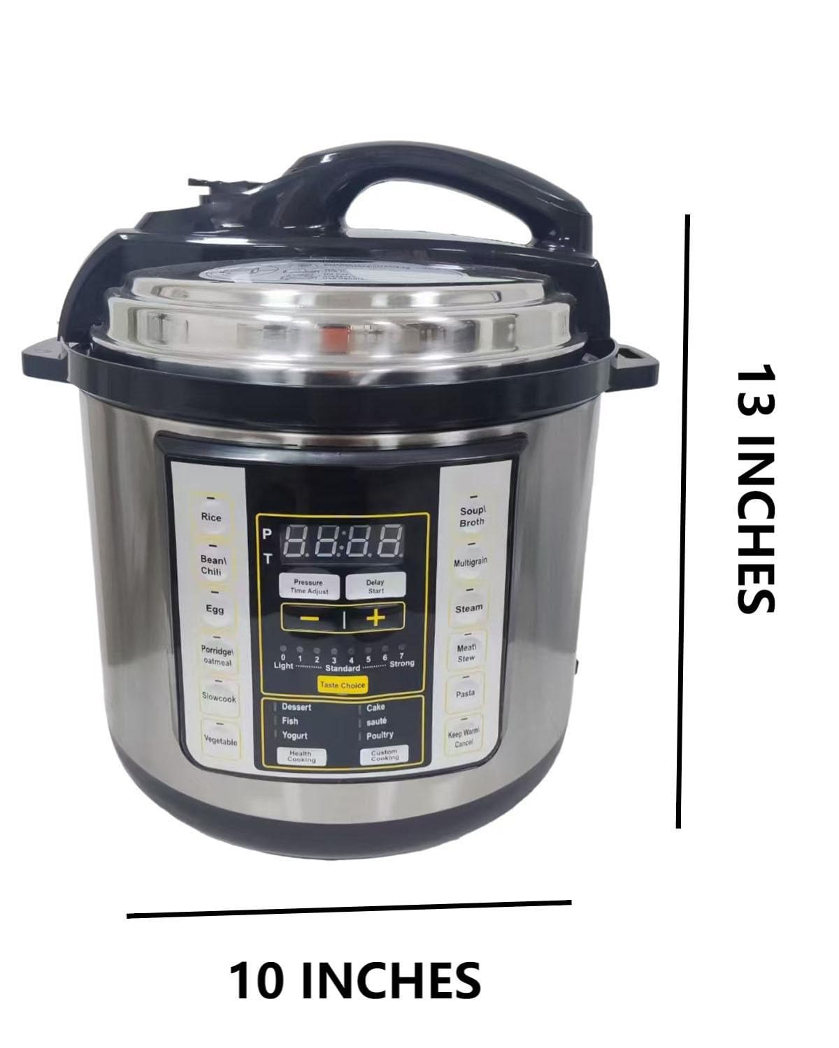 12-in-1 Multi-Function Electric Pressure Cooker with 24-Hour Delay Timer - 6L Stainless Steel/Black - Slow Cooker, Rice Cooker, Steamer, Yogurt Maker & More for Home Cooking, Meal Prep & Healthy Eating