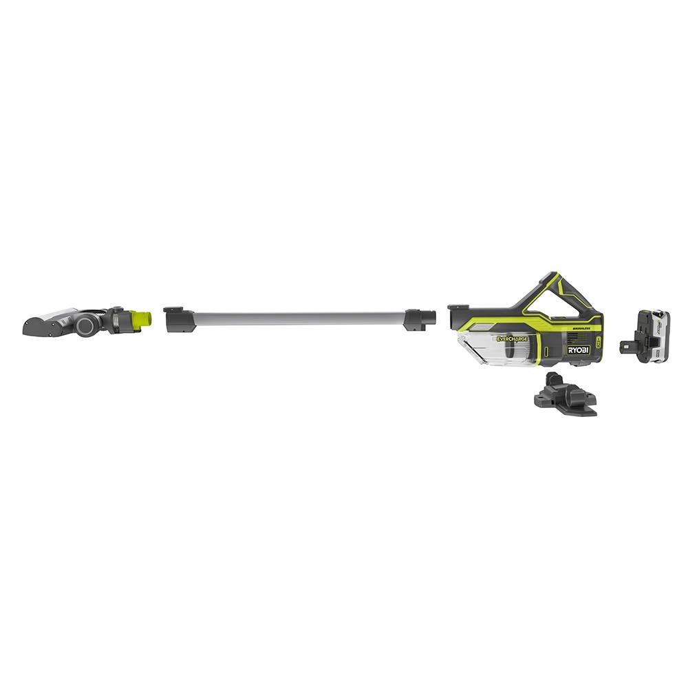 Ryobi 18V ONE+ Cordless Stick Vacuum Cleaner with EverCharge Technology - Lightweight, Powerful for Hardwood Floors & Carpets - Perfect for Home, Office & Car Cleaning