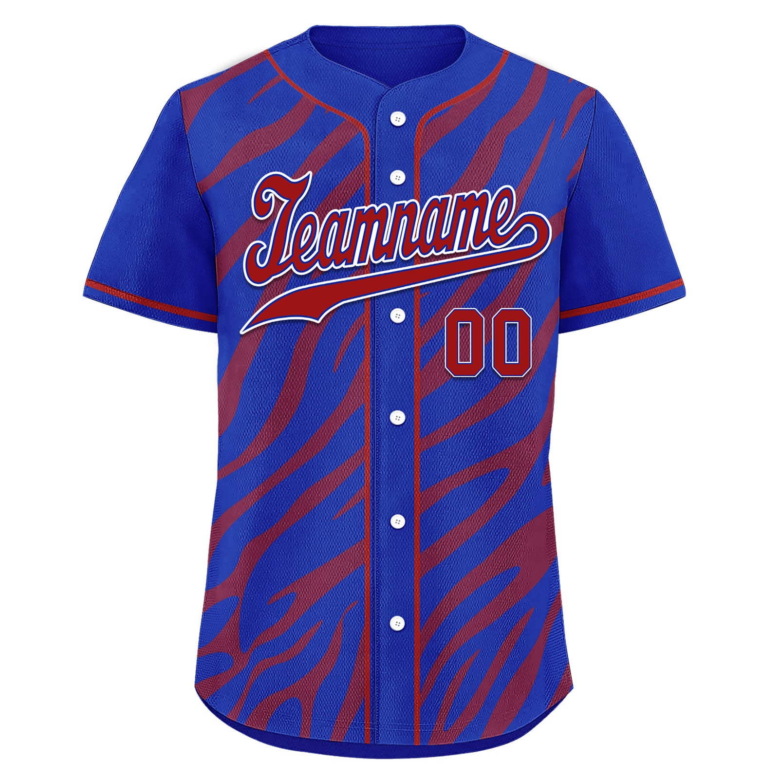 Custom Blue Red Zebra Pattern Personalized Authentic Baseball Jersey - High-Quality Sports Apparel for Baseball Games, Team Uniforms & Fan Gear (BSBJ01 D020201 22) - Perfect for Baseball Tournaments, Fan Events & Sports Enthusiasts