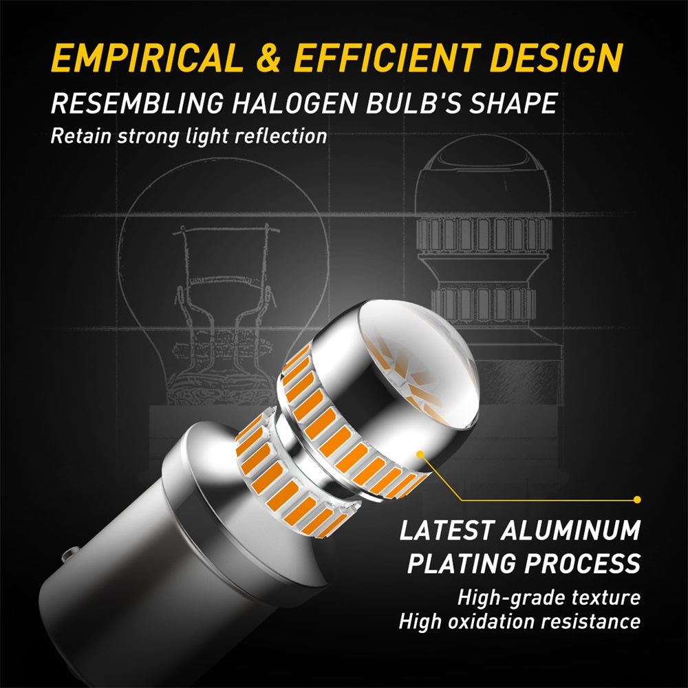 AUXITO Upgraded 1157 LED Bulb Amber Yellow - 400% Brighter 2057 2357 7528 BAY15D Replacement - Perfect for Front/Rear Turn Signals, Blinkers, Parking & DRL Tail Lights - Ideal for Cars, Trucks, SUVs & Motorcycles