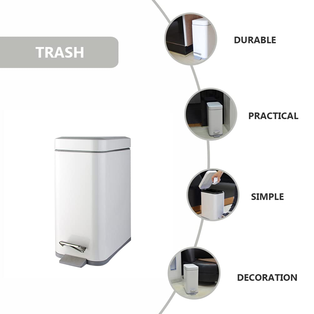 1PC Step Trash Can - Plastic Waste Bin with Double-Layer Design, Simple Home Dustbin for Kitchen, Bathroom & Office - Household Waste Organizer & Rubbish Container for Easy Disposal