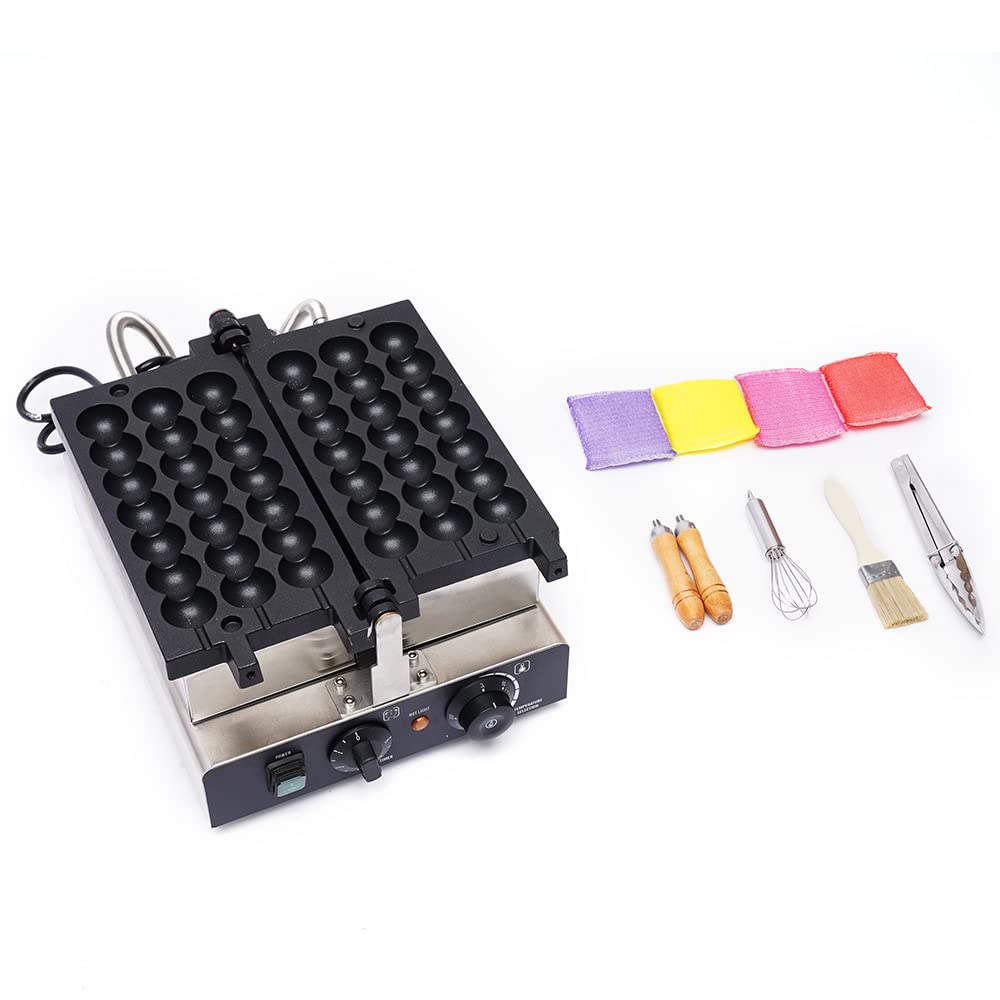 DYRABREST Commercial Waffle Bites Maker - Nonstick Rotating Electric Bubble Waffle Ball Machine for Restaurant, Cafe, Tea Shop & Home Use - Perfect for Desserts, Snacks & Party Catering
