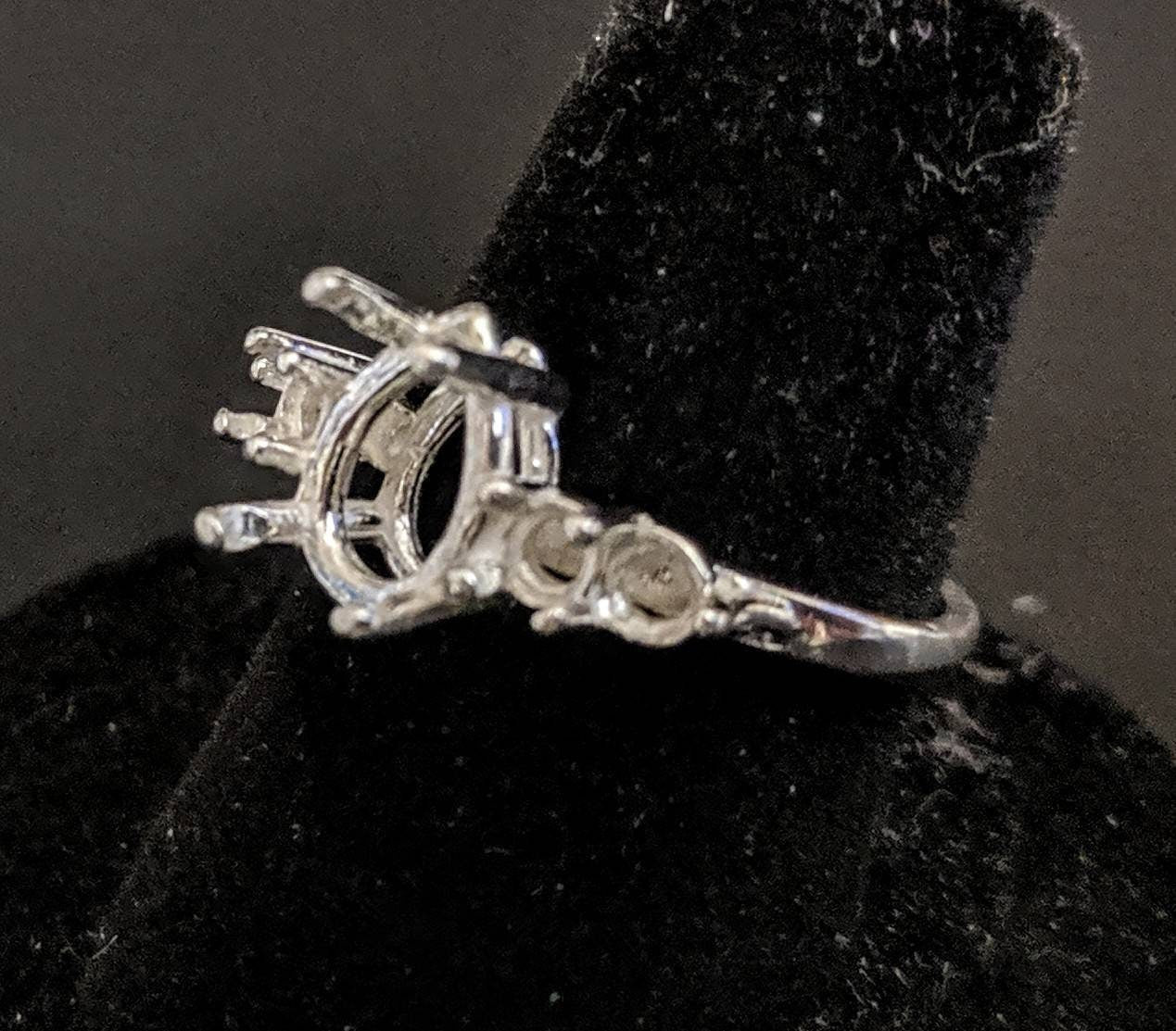 Sterling Silver or 14kt Gold Pear-Shaped Ring Setting - 10x7mm & 16x12mm with Accents - Size 7 (163492/143492) - Perfect for Engagement Rings, Wedding Bands & Jewelry Making
