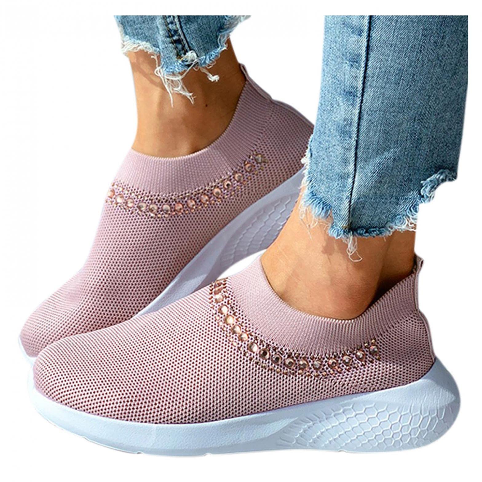 Women's Slip-On Tennis Shoes - Lightweight Mesh Sneakers with Air Cushion for Running, Walking & Athletic Activities | Perfect for Gym, Workouts & Casual Wear