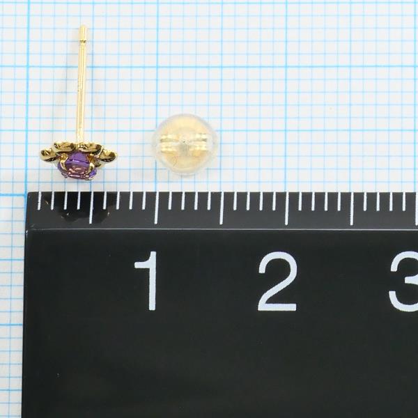 18K Yellow Gold Amethyst Earrings for Women - Dainty Purple Gemstone Stud Earrings - Perfect for Weddings, Parties & Everyday Elegance