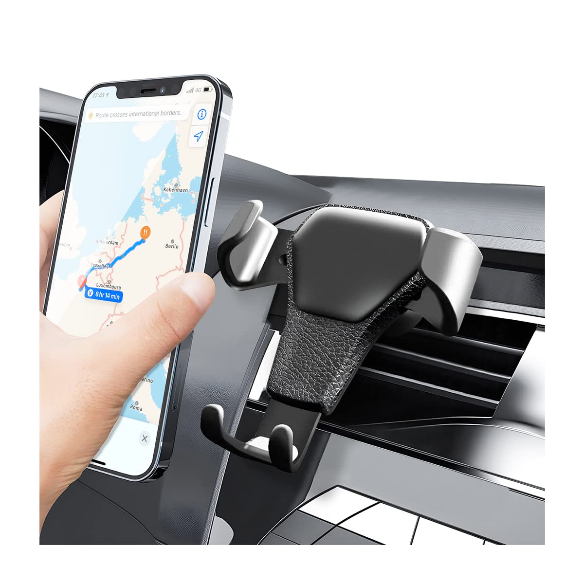 AICEL Gravity Car Phone Mount - Auto Lock Air Vent Phone Holder for Hands-Free Driving - Universal Smartphone Cradle for iPhone, Samsung Galaxy & Android Devices - Perfect for Commuting, Road Trips & GPS Navigation