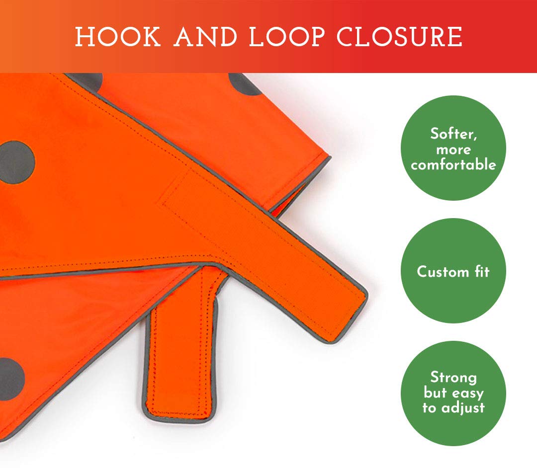 High Visibility Reflective Dog Bandana - Blaze Orange Safety Scarf for Small & Large Dogs - Perfect for Night Walks, Hunting & Camping - Adjustable Collar & Kerchief for Enhanced Pet Visibility