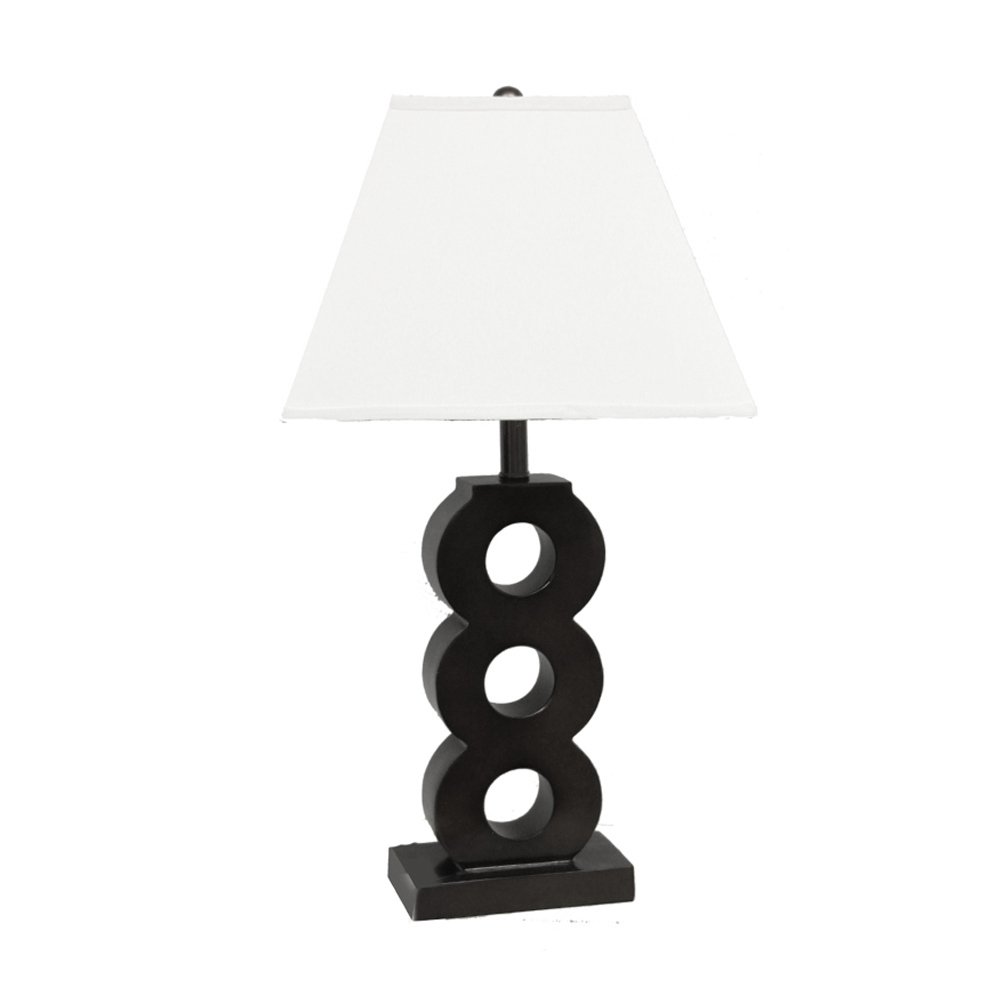 ORE International 8306 Black Three Ring Table Lamp - Modern Home Office & Bedroom Lighting Decor for Living Room, Study, or Nightstand
